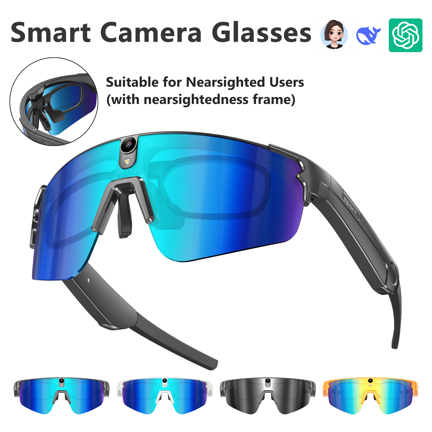 Audio Music Voice - L805 AI Smart Glasses With 800W