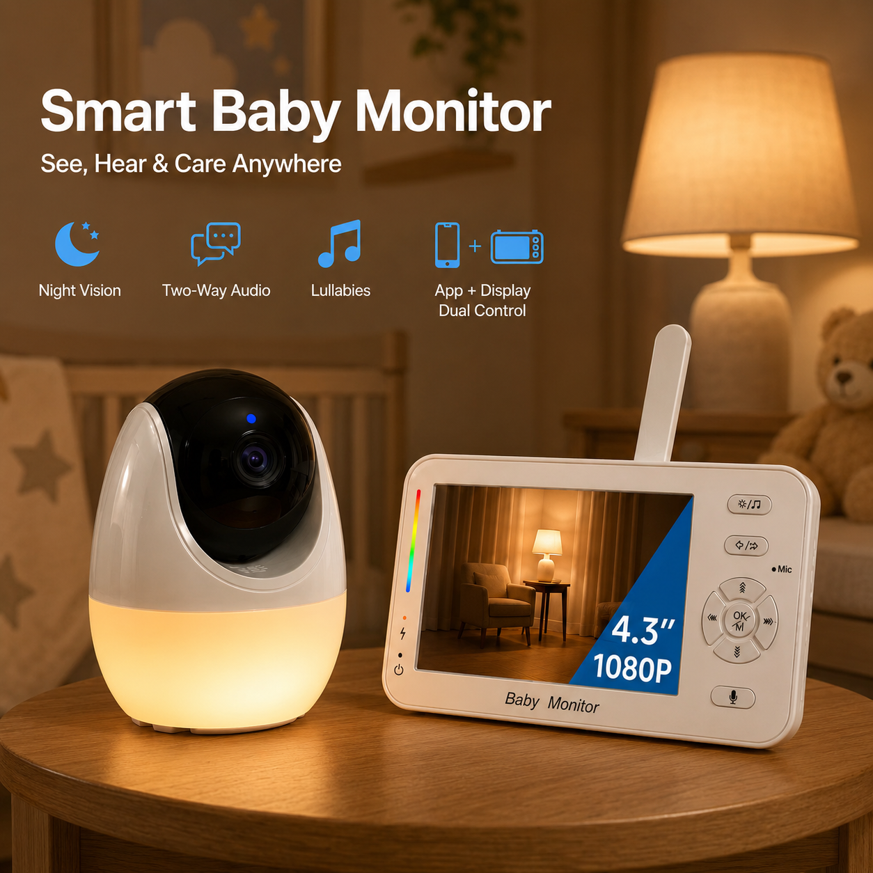 Audio Music App - Smart Baby Monitor with Night Light