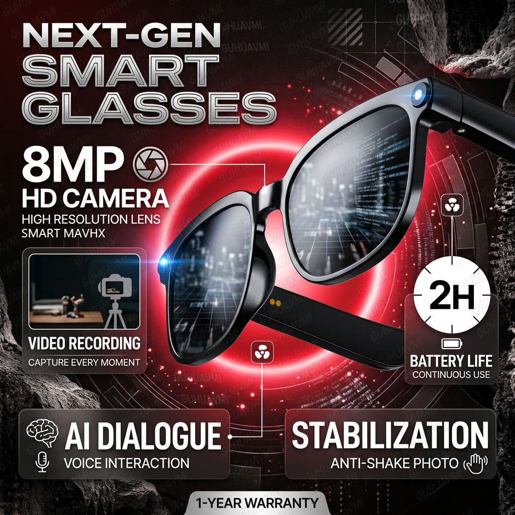 Wireless Smart Camera Glasses  - Audio Music Voice review and price