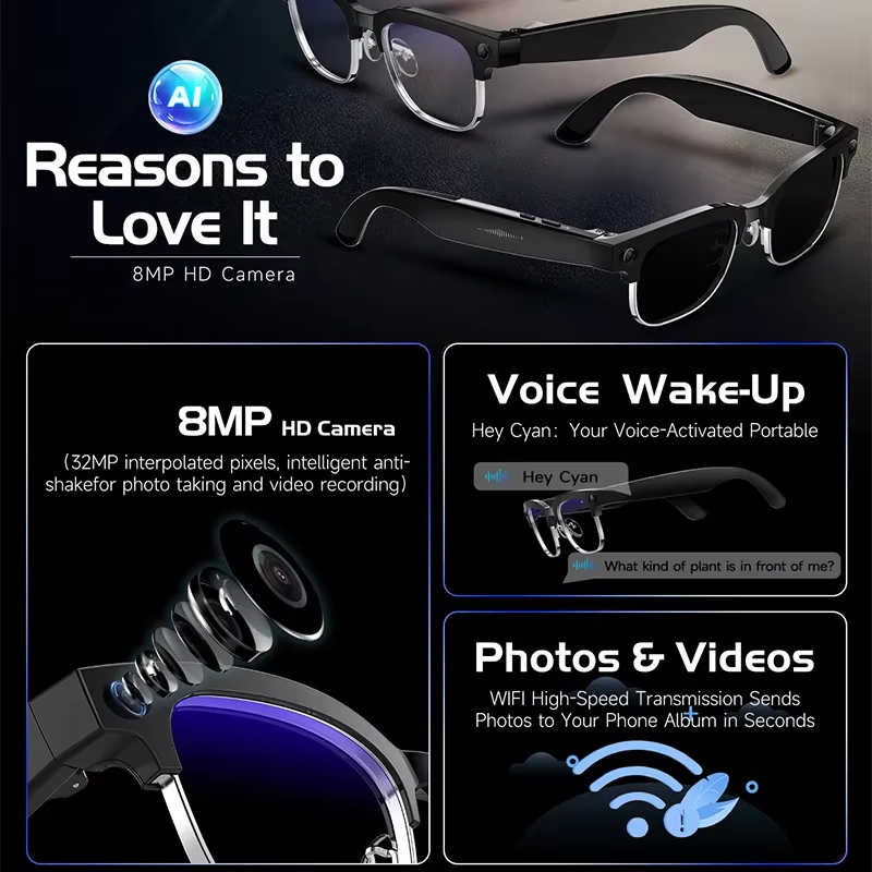 Smart Camera Glasses Photo and - Audio Music Voice review and price