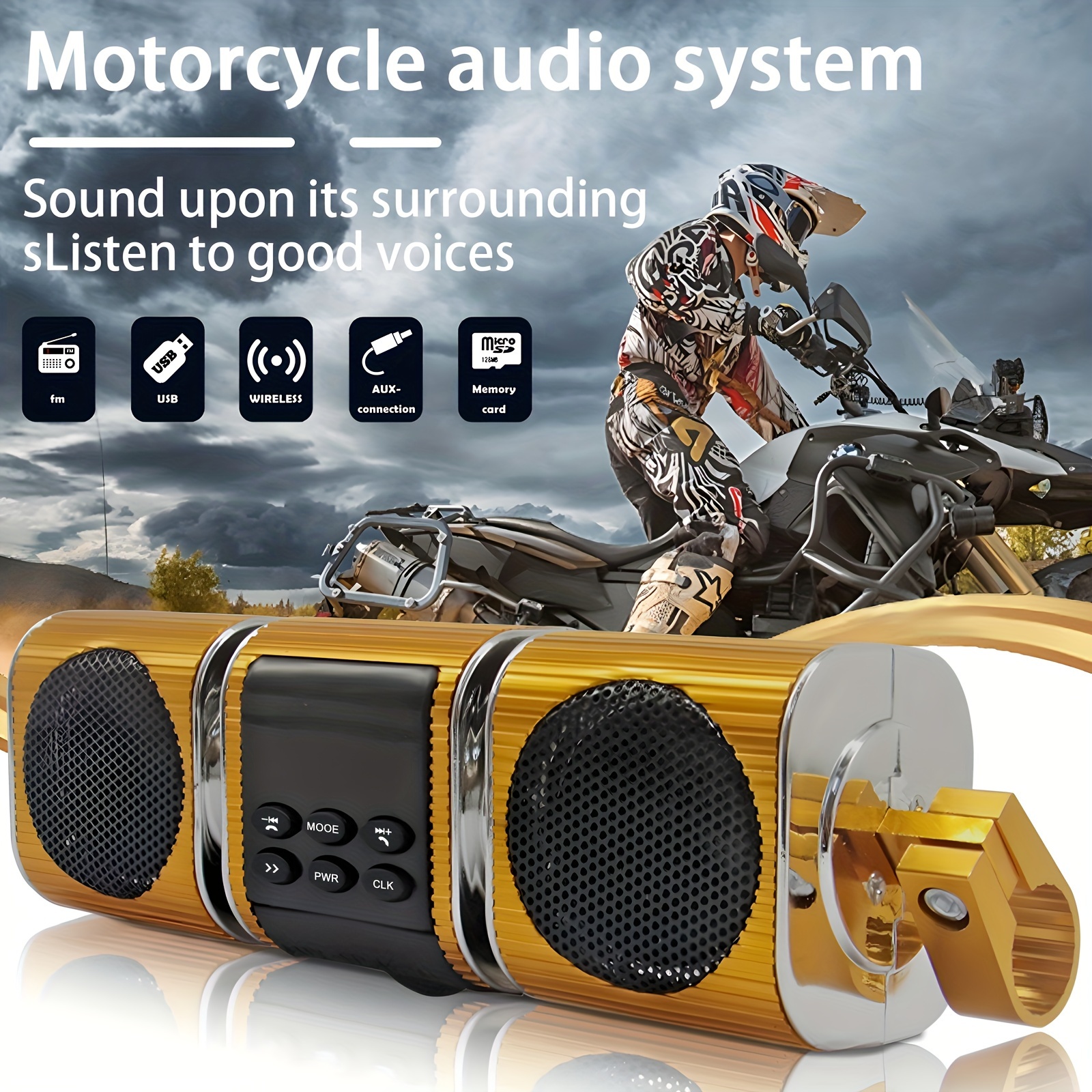 Motorcycle Speakers with Built - Audio Music App review and price