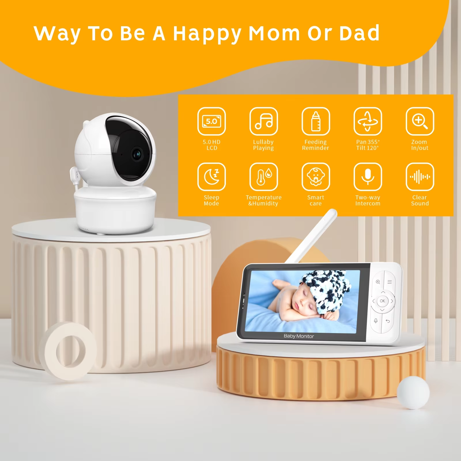 Babystar 5-inch Tuya baby moni - Audio Music App review and price