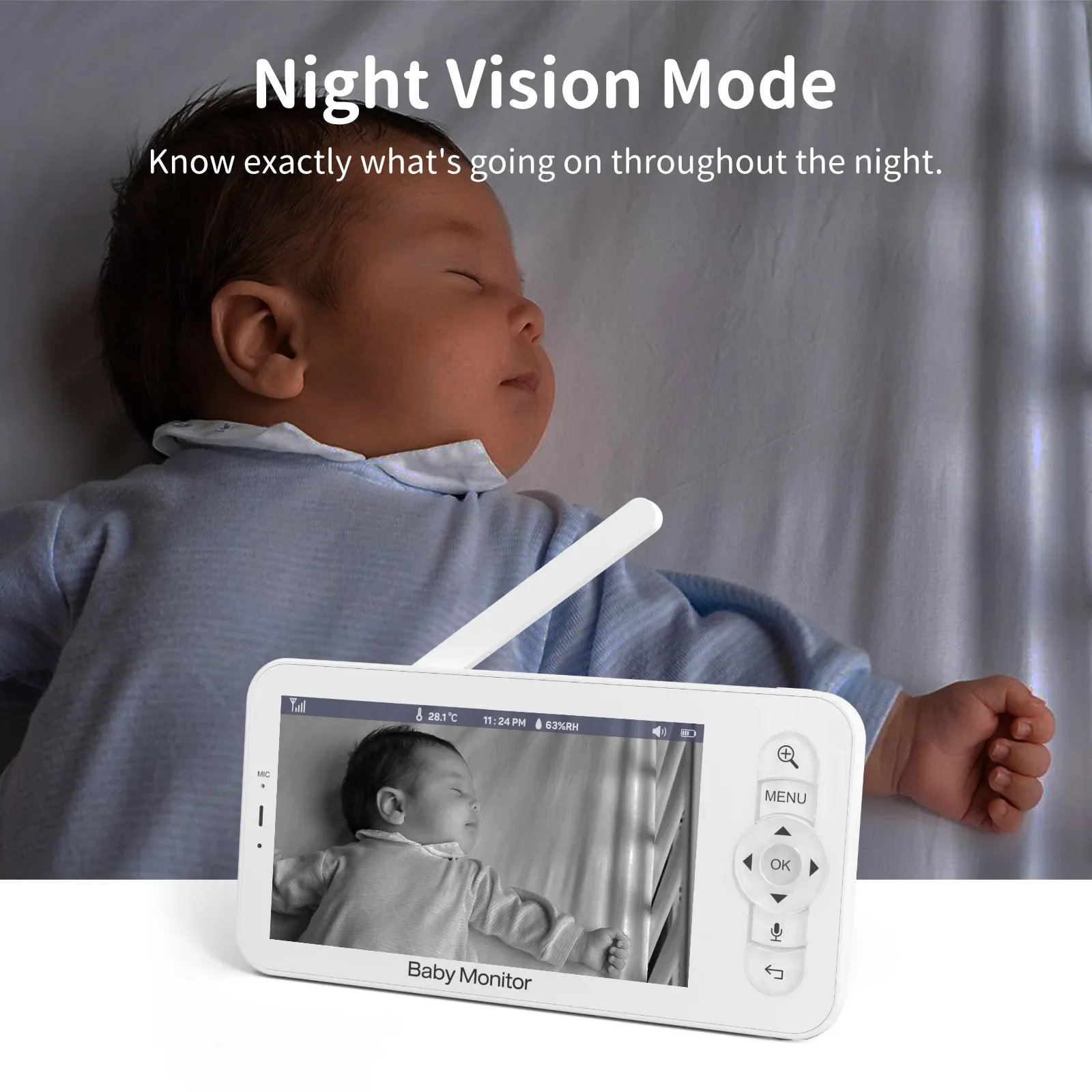 Baby Monitor HD 5 Inch LCD Two - Audio Music App review and price