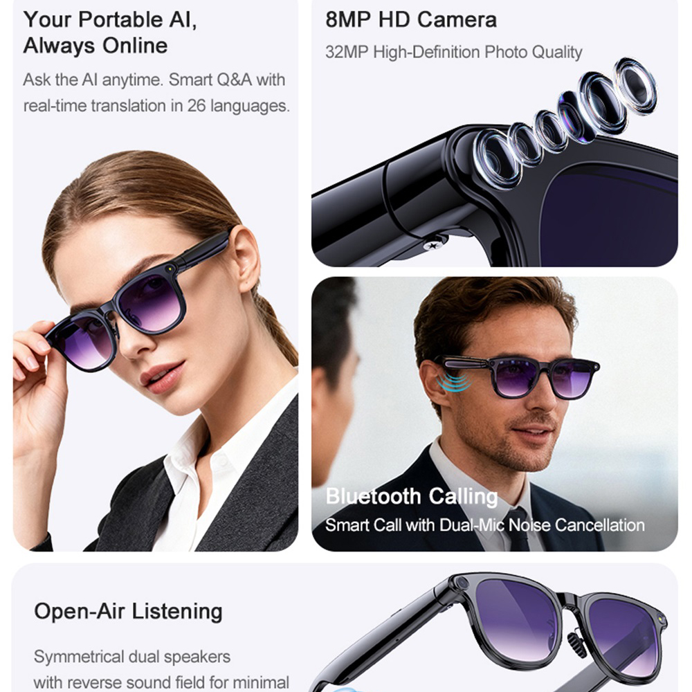 Smart Glasses AI Assistant Rea - Audio Music Voice review and price
