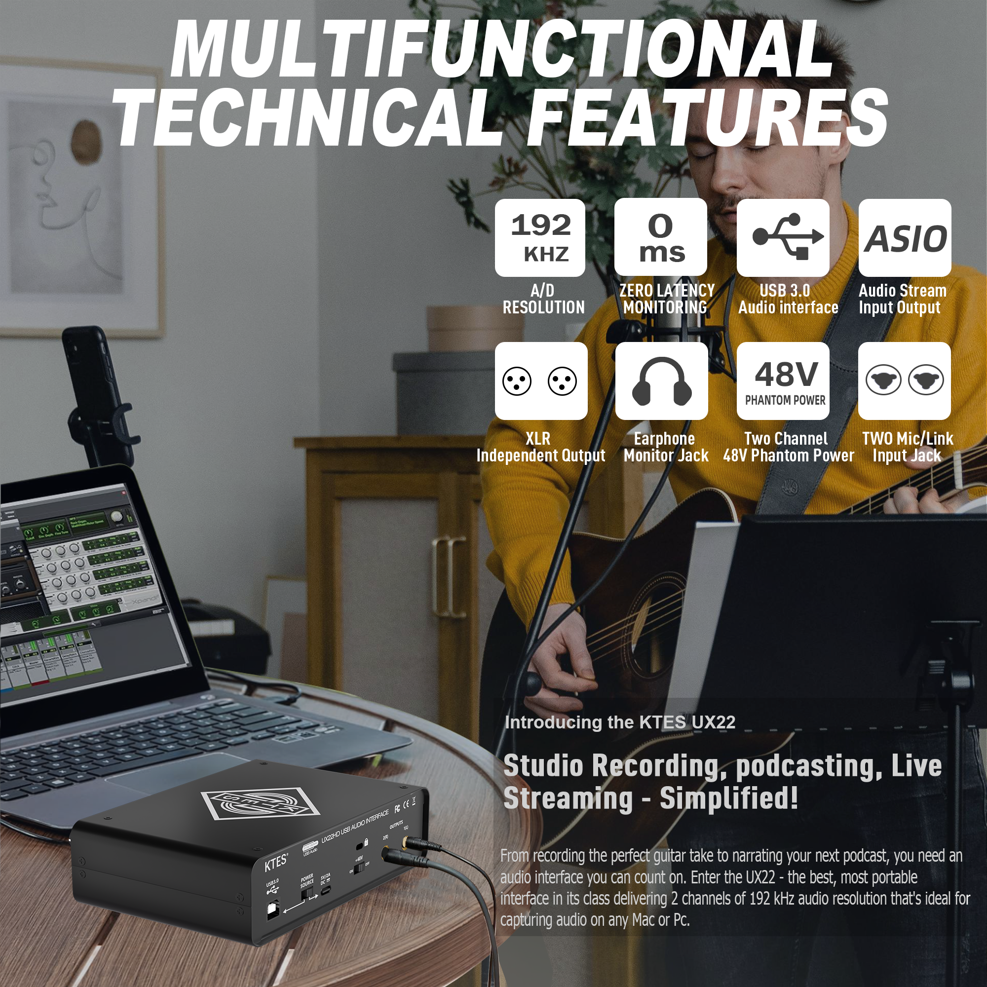 UX22 Audio Interface 192kHz 32 - Audio Music Youtube review and price