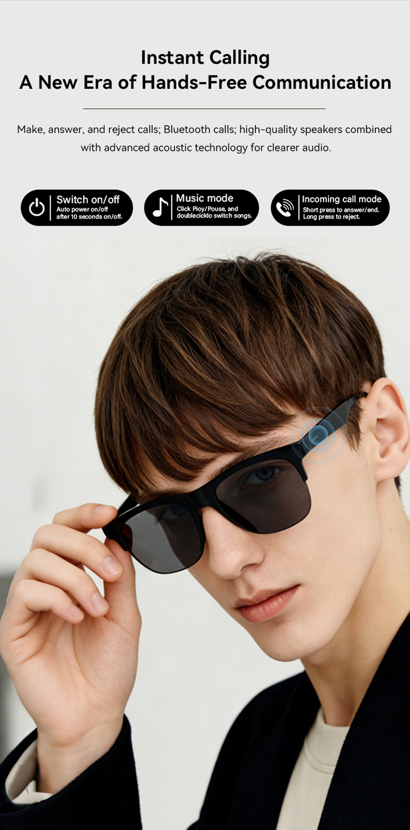 Smart Audio Glasses Semi rimle - Audio Music Voice review and price