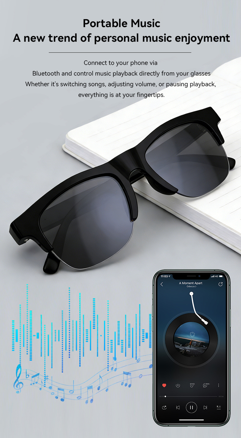 Smart Audio Glasses Semi rimle - Audio Music Voice review and price