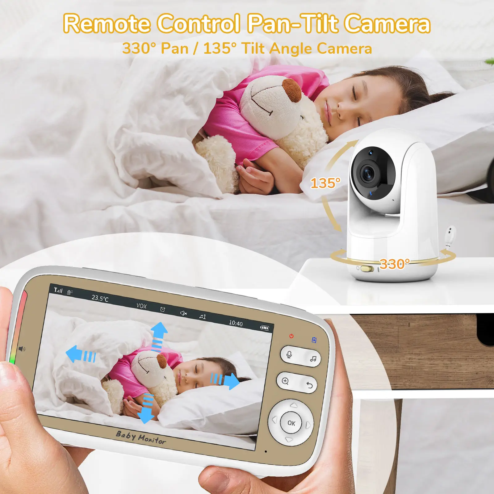 5 Inch Baby Monitor 3X Zoom PT - Audio Music App review and price