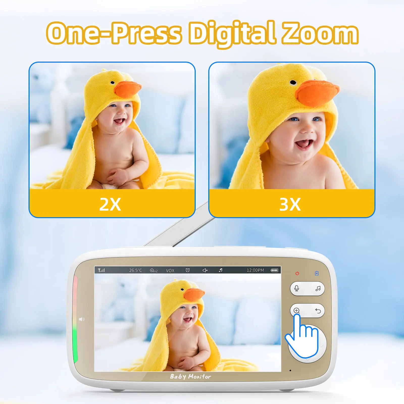 5 Inch Baby Monitor 3X Zoom PT - Audio Music App review and price